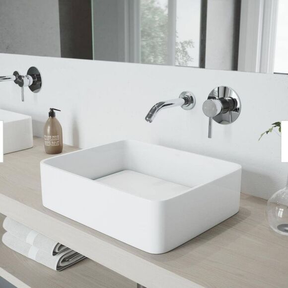 NEW * VIGO VG05001CH Olus Single-Handle Wall Mount Bathroom Faucet in Chrome - Picture 2 of 16